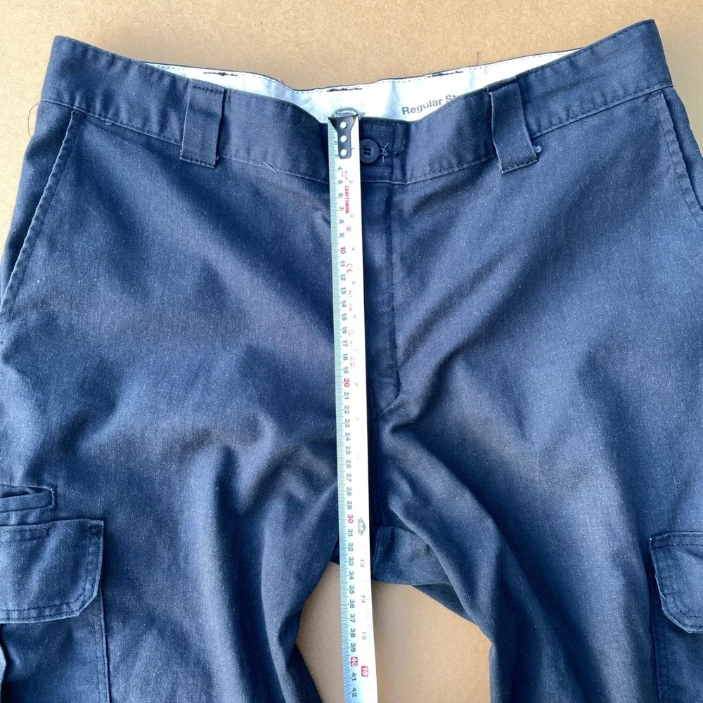 Dickies Cargo Pants Mens 42 Navy Blue Workwear Flex Regular Straight WP595DN
